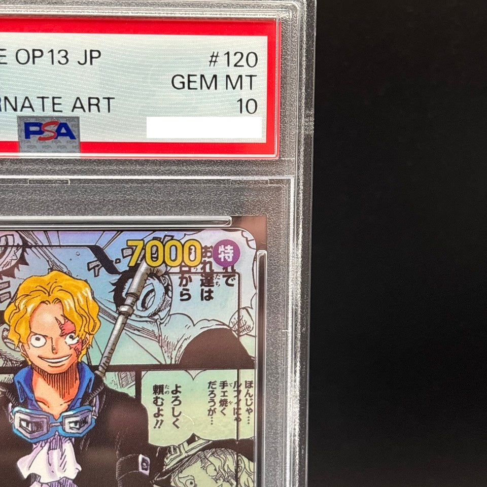 PSA 10 Sabo OP13-120 Manga Alt Art Carrying on His Will ONE PIECE Card Japanese