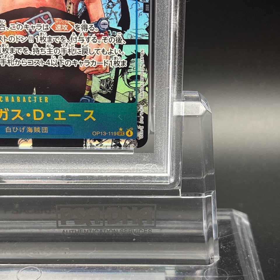 PSA 10 Ace OP13-119 Manga Alt Art Llevando en su voluntad Tarjeta de una piez...