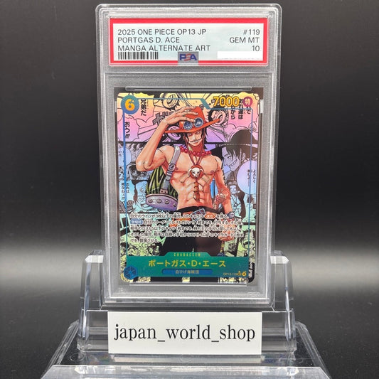 PSA 10 Ace OP13-119 Manga Alt Art Llevando en su voluntad Tarjeta de una piez...