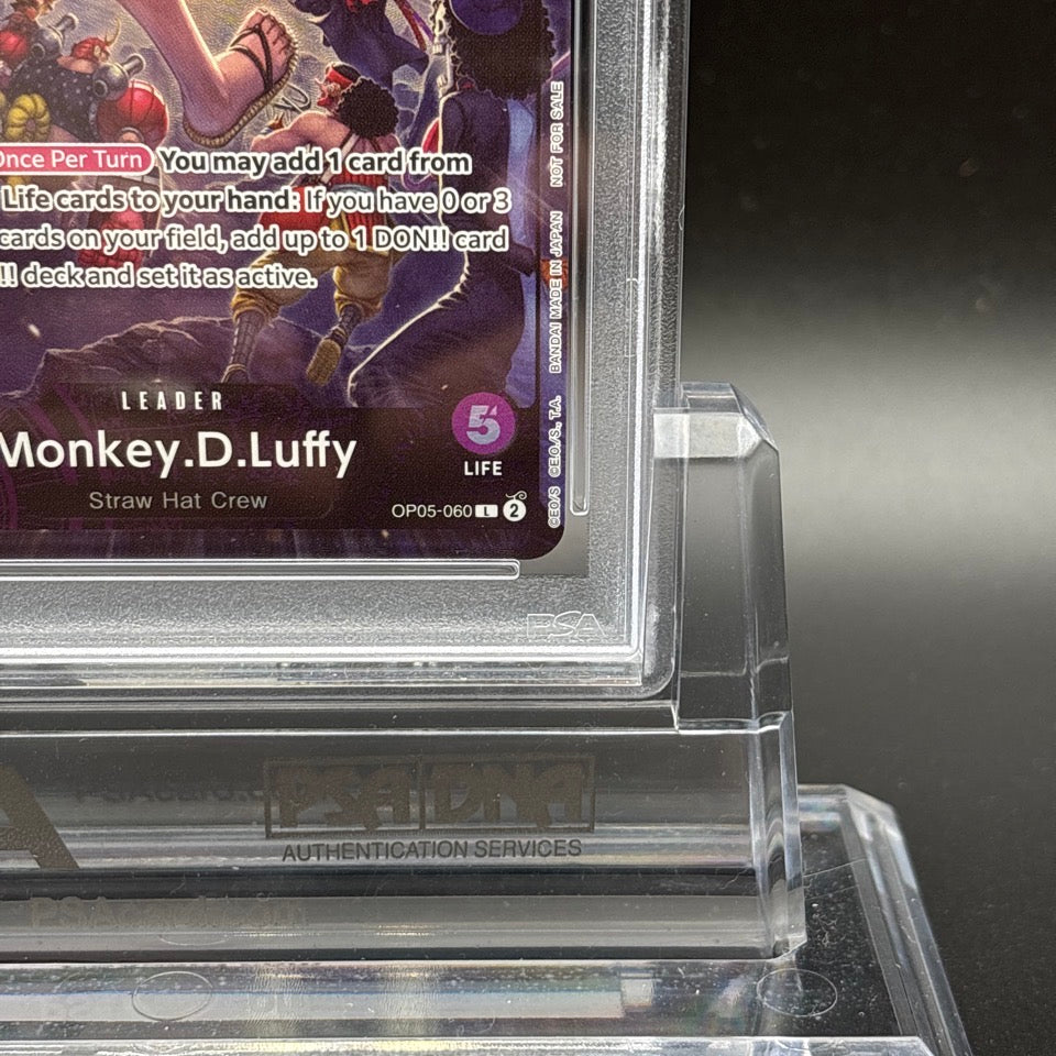 PSA 10 One Piece Card Monkey D Luffy OP05-060 L PSA Magazine Promo English