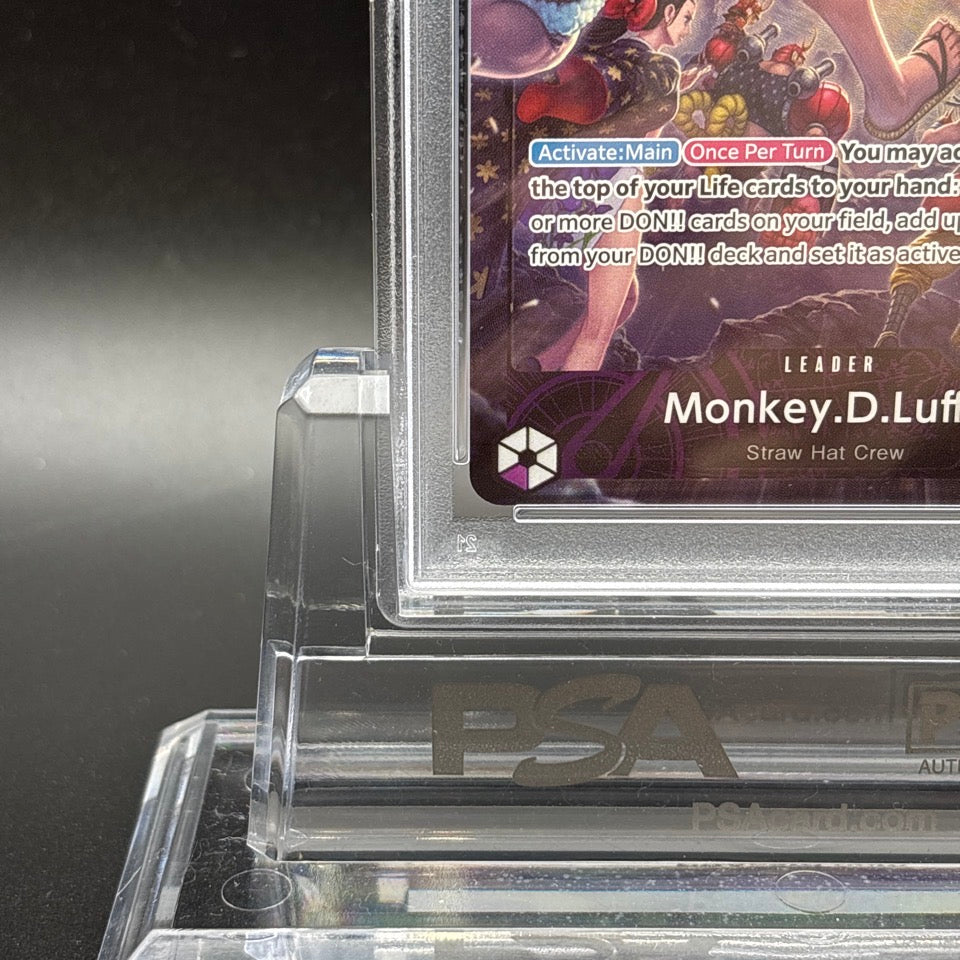 PSA 10 One Piece Card Monkey D Luffy OP05-060 L PSA Magazine Promo English
