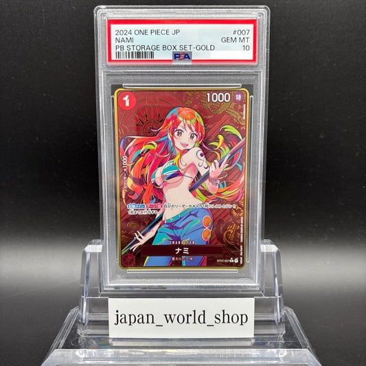 PSA 10 One Piece Card Nami ST01-007 Parallel Storage Box Gold Japanese