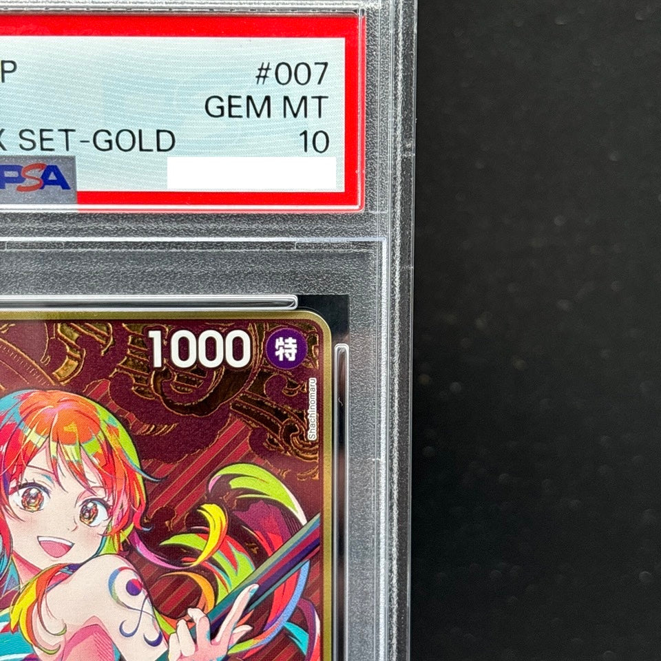PSA 10 One Piece Card Nami ST01-007 Parallel Storage Box Gold Japanese