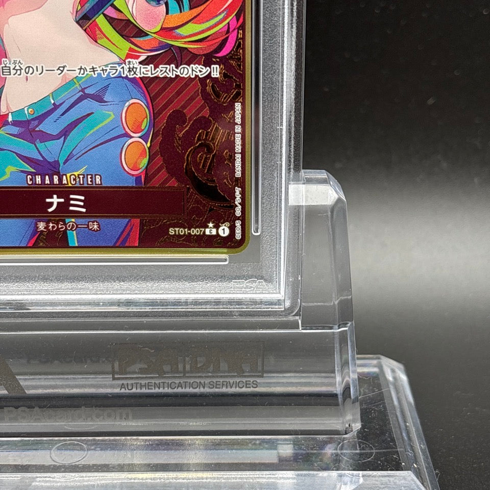 PSA 10 One Piece Card Nami ST01-007 Parallel Storage Box Gold Japanese
